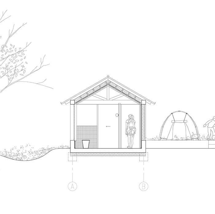 2022. « La Ferme de Trielle » - Construction d'une aire de camping et d'une halte - Thiézac (15) - coupe transversale - phase APD - en cours - avec Germain Brunet.jpg